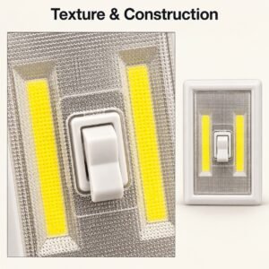 LED Rocker Switch Light – White Twin LED Cupboard & Wardrobe Light, No Wiring Required