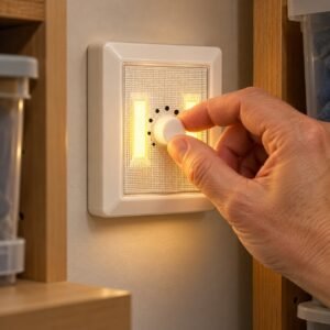 Dimmable LED Dial Switch Light – White Twin LED Cupboard & Wardrobe Lighting