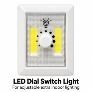 Dimmable LED Dial Switch Light – White Twin LED Cupboard & Wardrobe Lighting