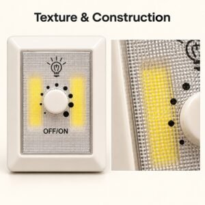 Dimmable LED Dial Switch Light – White Twin LED Cupboard & Wardrobe Lighting