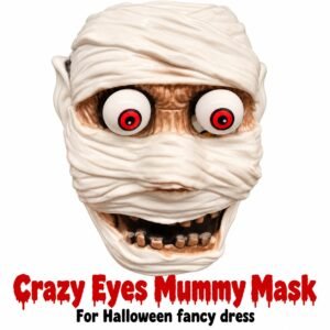 Crazy Eyes Mummy Mask – Halloween Fancy Dress Accessory with Bandage Effect & Oversized Eyes