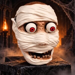 Crazy Eyes Mummy Mask – Halloween Fancy Dress Accessory with Bandage Effect & Oversized Eyes