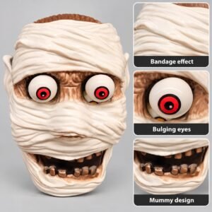 Crazy Eyes Mummy Mask – Halloween Fancy Dress Accessory with Bandage Effect & Oversized Eyes