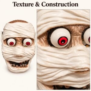 Crazy Eyes Mummy Mask – Halloween Fancy Dress Accessory with Bandage Effect & Oversized Eyes
